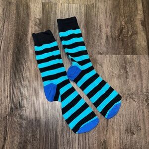 Striped Black and Blue Men's Socks